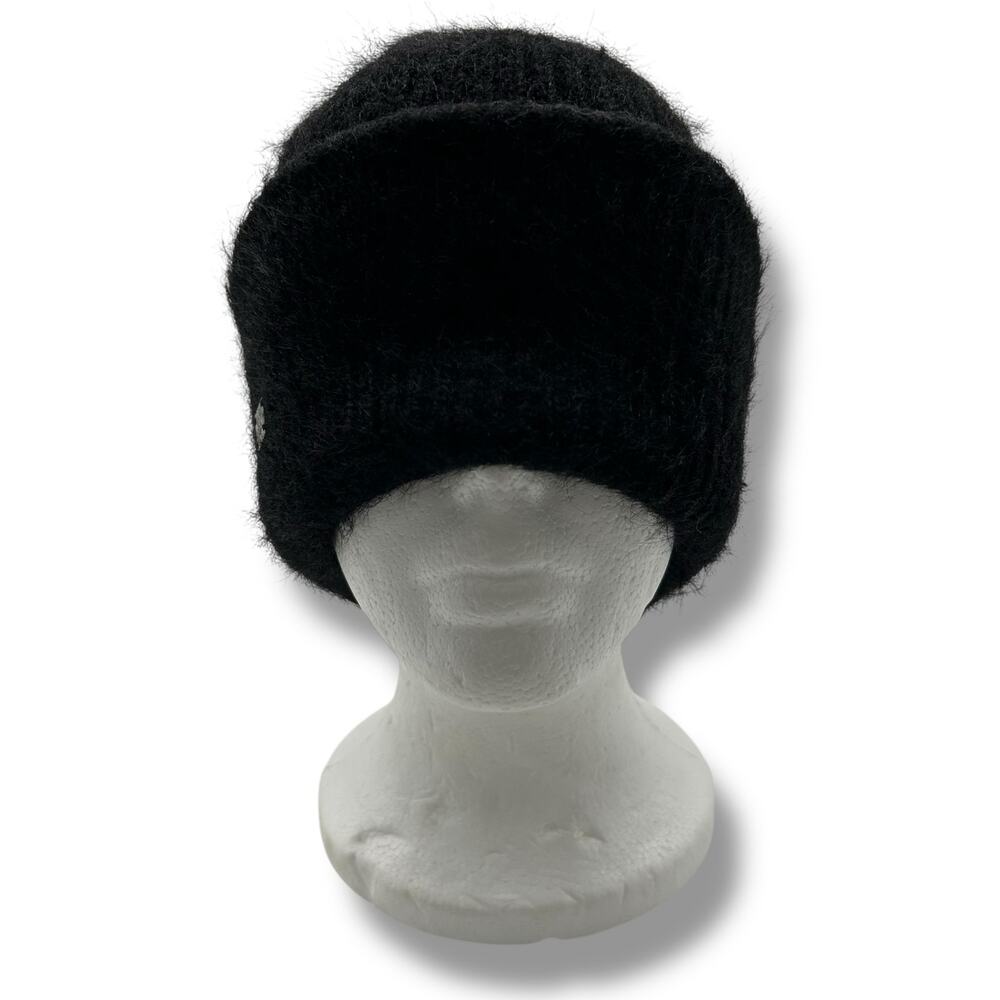 NEW Soia & Kyo Black Beanie Hat Fold Over Jaya Winter Ribbed Soft Cozy NWT - Picture 7 of 9